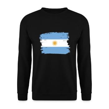 Drapeau de l’Argentine Amérique du Sud Drapeau argentin - Sweat-shirt Unisexe - noir - Devant - Alina (178cm) & Michal (187cm)