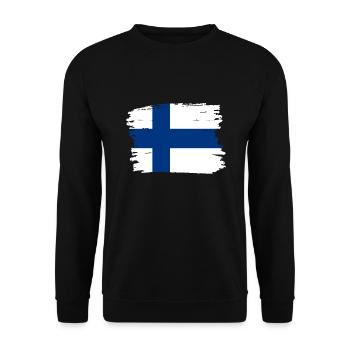 Drapeau finlandais Suomi drapeau finlandais look usé - Sweat-shirt Unisexe - noir - Devant - Alina (178cm) & Michal (187cm)