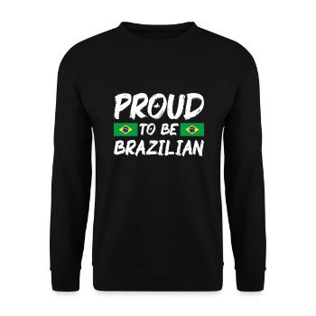 Brasilien Flagge Brasilianische Fahne Südamerika - Unisex Pullover - Schwarz - Vorne - Alina (178cm) & Michal (187cm)