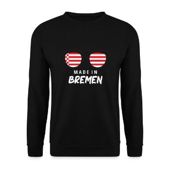 Bremen Flagge Bremer Fahne - Unisex Pullover - Schwarz - Vorne - Alina (178cm) & Michal (187cm)