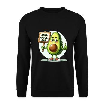 Funny and funny avocado with Avo-Nice Day - Unisex Sweatshirt - black - Front - Alina (178cm) & Michal (187cm)