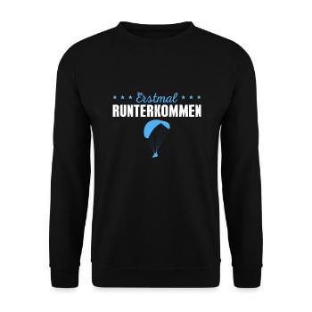 Paraglider Erstmal Runterkommen Gleitschirm - Unisex Pullover - Schwarz - Vorne - Alina (178cm) & Michal (187cm)