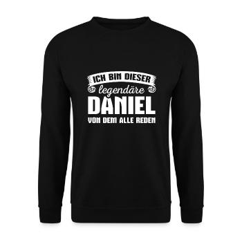 Daniel Namenstag Geschenk - Unisex Pullover - Schwarz - Vorne - Alina (178cm) & Michal (187cm)
