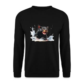 Tasmanian devil in the water - Unisex Sweatshirt - black - Front - Alina (178cm) & Michal (187cm)