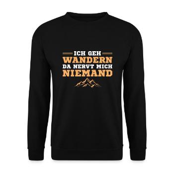 Wandern da nervt mich niemand Bergsport - Unisex Pullover - Schwarz - Vorne - Alina (178cm) & Michal (187cm)