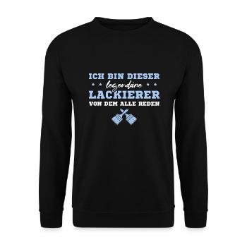 Maler Handwerk Legendärer Lackierer - Unisex Pullover - Schwarz - Vorne - Alina (178cm) & Michal (187cm)