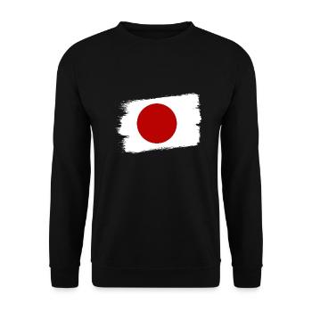 Drapeau du Japon Look Usé Nihon Drapeau Japonais - Sweat-shirt Unisexe - noir - Devant - Alina (178cm) & Michal (187cm)