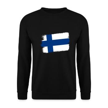 Finland Flag Suomi Finnish Flag Used Look - Unisex Sweatshirt - black - Front - Alina (178cm) & Michal (187cm)