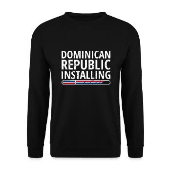 Dominican Republic Flag Dom Rep Flag Travel - Unisex Sweatshirt - black - Front - Alina (178cm) & Michal (187cm)