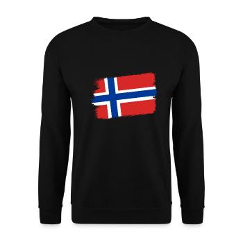 Norwegen Flagge Skandinavien Norwegische Fahne - Unisex Pullover - Schwarz - Vorne - Alina (178cm) & Michal (187cm)