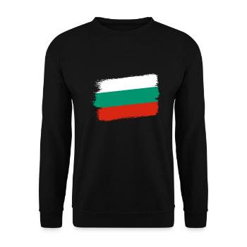 Bulgarien Flagge Bulgarische Fahne Goldstrand - Unisex Pullover - Schwarz - Vorne - Alina (178cm) & Michal (187cm)