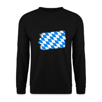Bavaria Flag Used Look Bavarian Flag Vintage - Unisex Sweatshirt - black - Front - Alina (178cm) & Michal (187cm)