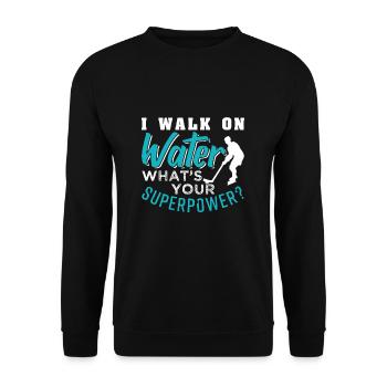 Eishockey Schlittschuh Schläger Puck - Unisex Pullover - Schwarz - Vorne - Alina (178cm) & Michal (187cm)