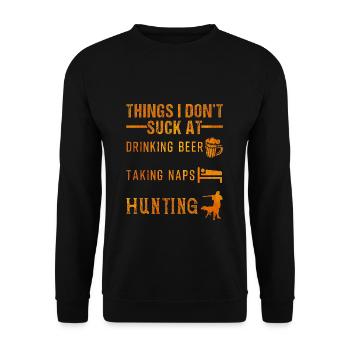 Hunt - Unisex Sweatshirt - black - Front - Alina (178cm) & Michal (187cm)