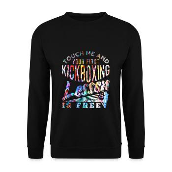 Kickboxen - Unisex Pullover - Schwarz - Vorne - Alina (178cm) & Michal (187cm)