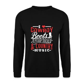 Cowboy - Unisex Pullover - Schwarz - Vorne - Alina (178cm) & Michal (187cm)