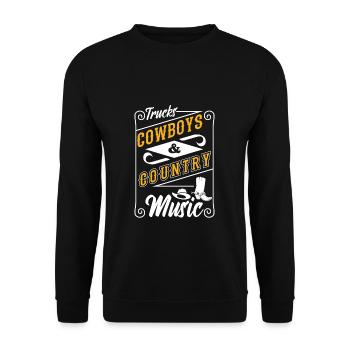 Cowboy - Unisex Pullover - Schwarz - Vorne - Alina (178cm) & Michal (187cm)