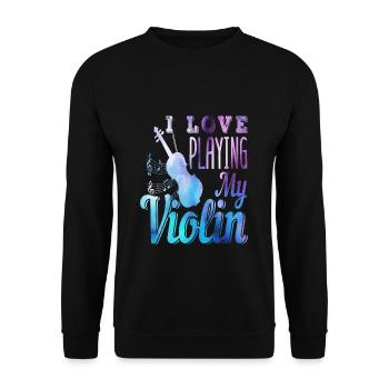 Violin - Unisex Sweatshirt - black - Front - Alina (178cm) & Michal (187cm)