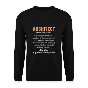Architekt - Unisex Pullover - Schwarz - Vorne - Alina (178cm) & Michal (187cm)