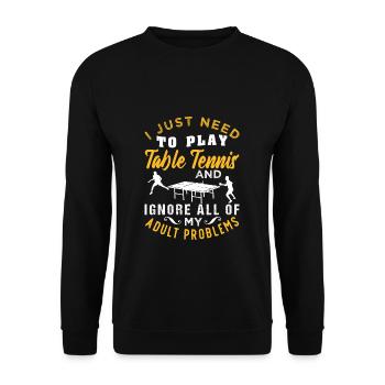 Tennis de table - Sweat-shirt Unisexe - noir - Devant - Alina (178cm) & Michal (187cm)