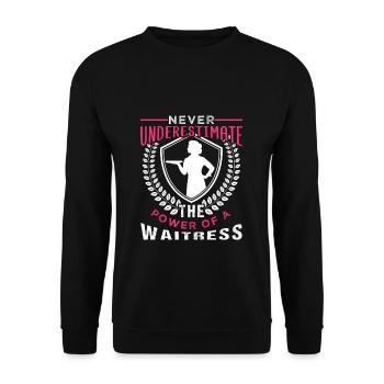 Kellnerin - Unisex Pullover - Schwarz - Vorne - Alina (178cm) & Michal (187cm)