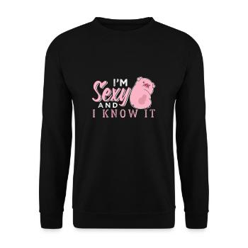 Pig - Unisex Sweatshirt - black - Front - Alina (178cm) & Michal (187cm)
