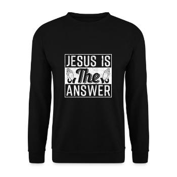 Jesus - Unisex Sweatshirt - black - Front - Alina (178cm) & Michal (187cm)