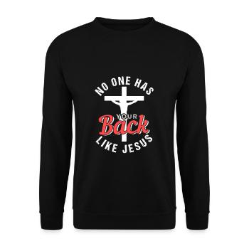 Jesus - Unisex Pullover - Schwarz - Vorne - Alina (178cm) & Michal (187cm)