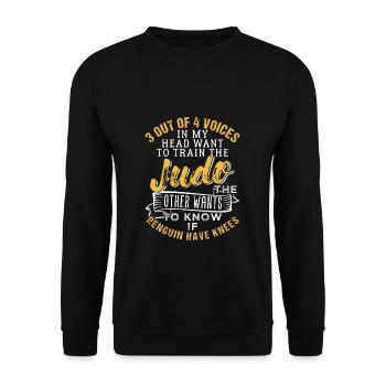 Judo - Unisex Pullover - Schwarz - Vorne - Alina (178cm) & Michal (187cm)