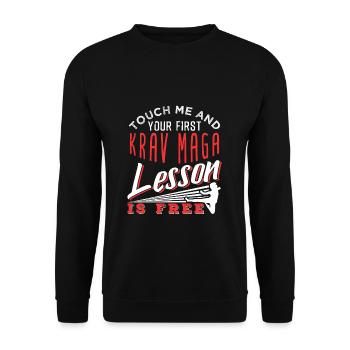Krav Maga - Unisex Sweatshirt - black - Front - Alina (178cm) & Michal (187cm)