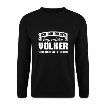 Volker Namenstag Geschenk - Unisex Pullover - Schwarz - Vorne - Alina (178cm) & Michal (187cm)
