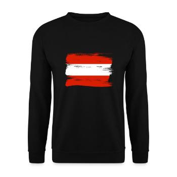Austria Flag Austria Austrian Flag AT - Unisex Sweatshirt - black - Front - Alina (178cm) & Michal (187cm)