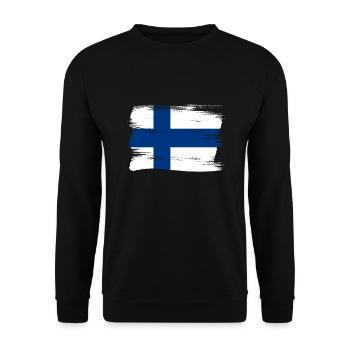 Finlande Drapeau Suomi Drapeau finlandais utilisé Look - Sweat-shirt Unisexe - noir - Devant - Alina (178cm) & Michal (187cm)