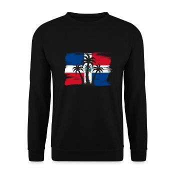 Dominican Republic Flag Dom Rep Flag Travel - Unisex Sweatshirt - black - Front - Alina (178cm) & Michal (187cm)