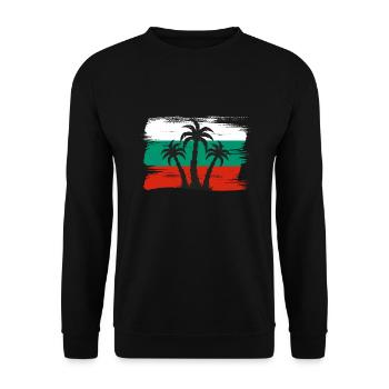 Bulgarien Flagge Bulgarische Fahne Goldstrand - Unisex Pullover - Schwarz - Vorne - Alina (178cm) & Michal (187cm)