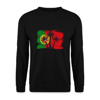 Portugal Flag Used Look Portuguese Flag - Unisex Sweatshirt - black - Front - Alina (178cm) & Michal (187cm)