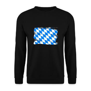 Bavaria Flag Used Look Bavarian Flag Vintage - Unisex Sweatshirt - black - Front - Alina (178cm) & Michal (187cm)