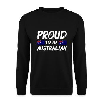 Australien Flagge Down Under Australische Fahne - Unisex Pullover - Schwarz - Vorne - Alina (178cm) & Michal (187cm)