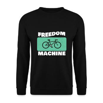 FREEDOM MACHINE Fahrrad - Unisex Pullover - Schwarz - Vorne - Alina (178cm) & Michal (187cm)