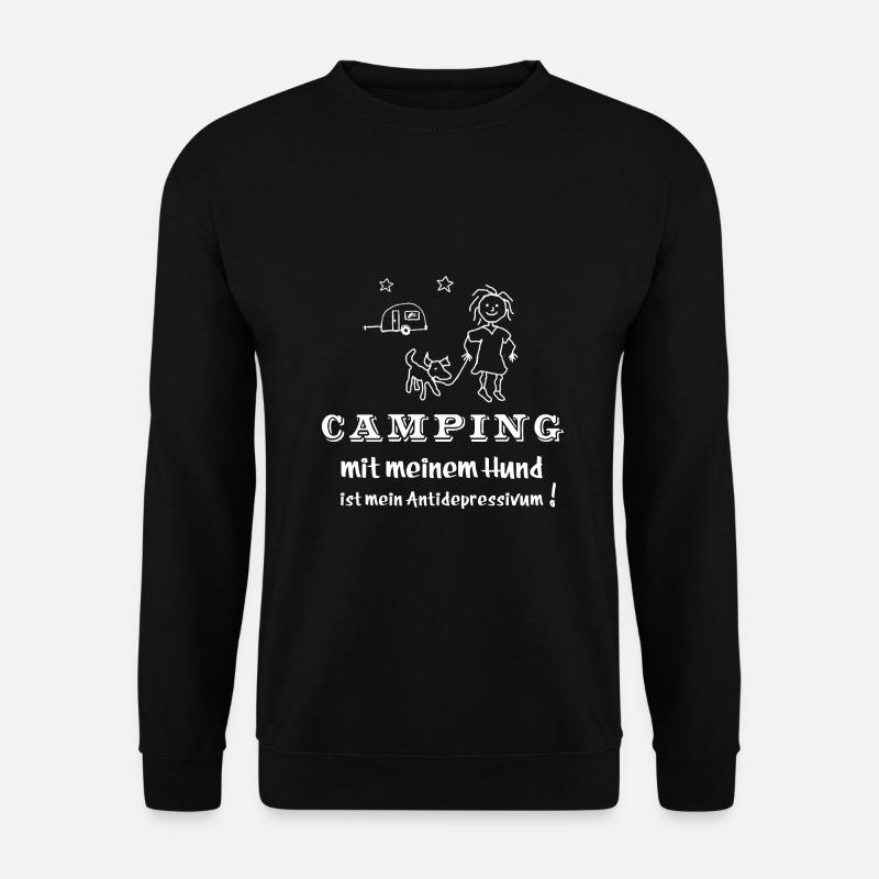 camping mit hund - Unisex Pullover - Schwarz