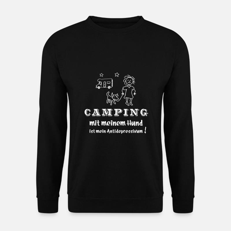 camping mit hund - Unisex Pullover - Schwarz