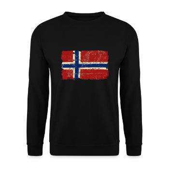 Norway Flag - Vintage Look - Unisex Sweatshirt - black - Front - Alina (178cm) & Michal (187cm)