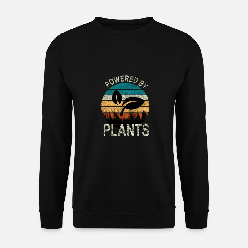 Powerd by Plants Vegan Vegetarian Shirt - Unisex Pullover - Schwarz