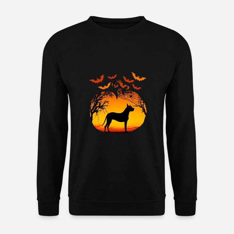 Deutsche Dogge im Kürbis - Unisex Pullover - Schwarz