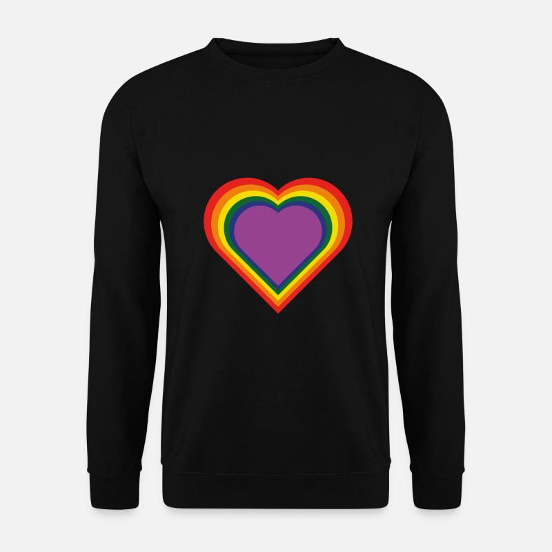 Regenbogen-Herz - Unisex Pullover - Schwarz