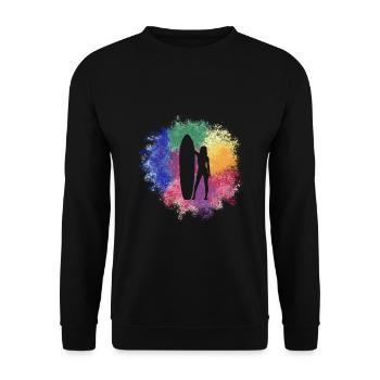 Surfergirl - Unisex Pullover - Schwarz - Vorne - Alina (178cm) & Michal (187cm)