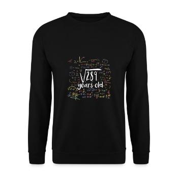 17. Geburtstag - Wurzel aus 289 - Unisex Pullover - Schwarz - Vorne - Alina (178cm) & Michal (187cm)