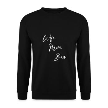 Femme Maman Patronne - Sweat-shirt Unisexe - noir - Devant - Alina (178cm) & Michal (187cm)