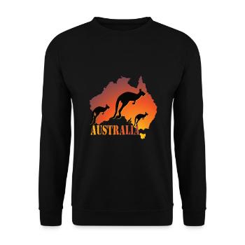 Australia Kangaroos - Unisex Pullover - Schwarz - Vorne - Alina (178cm) & Michal (187cm)