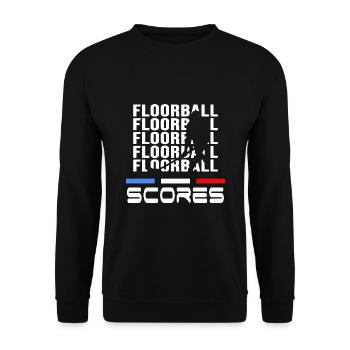 floorball players floorball scores floorball - Unisex Sweatshirt - black - Front - Alina (178cm) & Michal (187cm)